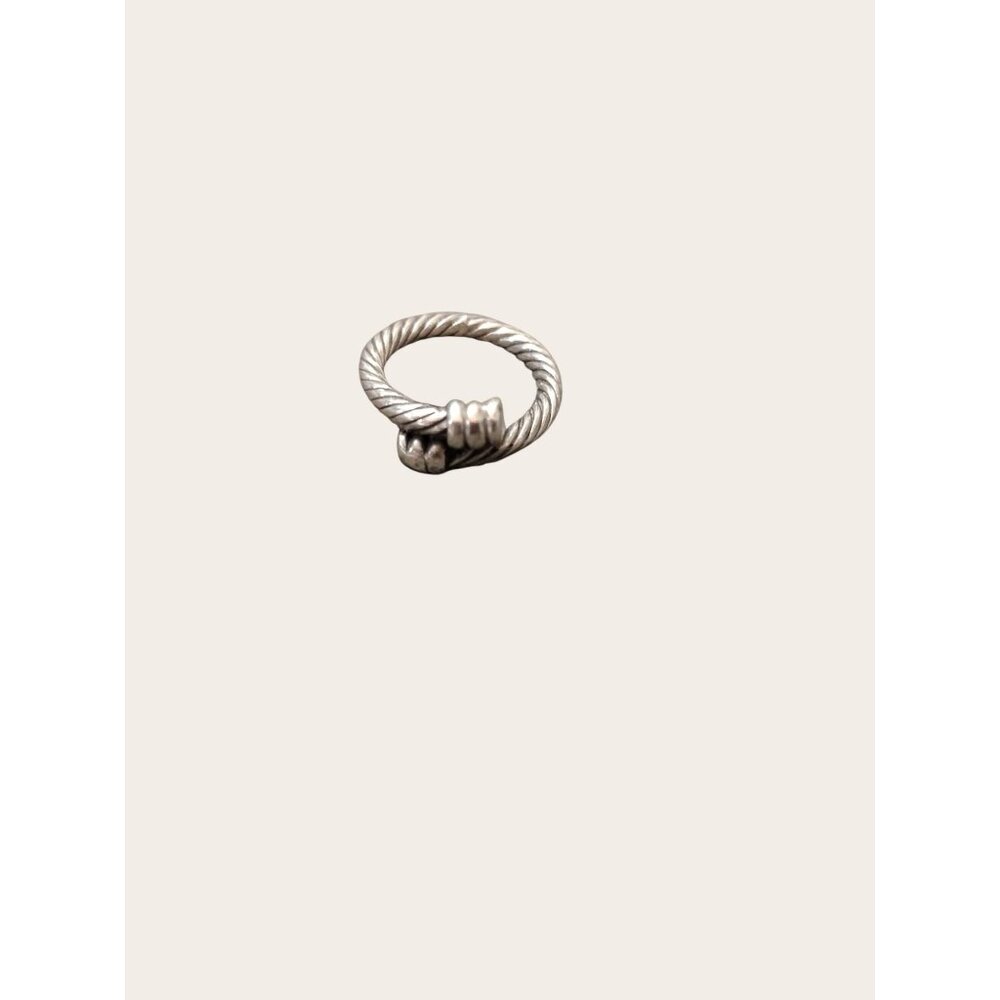 vintage Sterling 925 Cable Cross Over Ring Size 6.5 Silver Twist Design - Picture 3 of 6